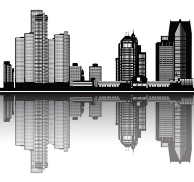 Detroit skyline Amerikan şehri