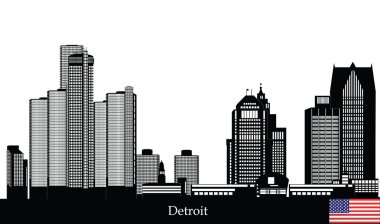 Amerikan şehir detroit skyline