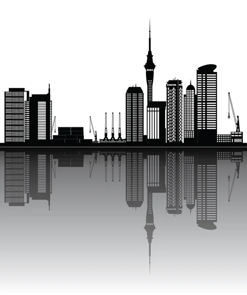 Auckland Nueva Zelanda horizonte de la ciudad — Vector de stock