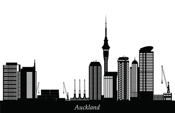 Auckland Nya Zeeland stadens silhuett — Stock vektor