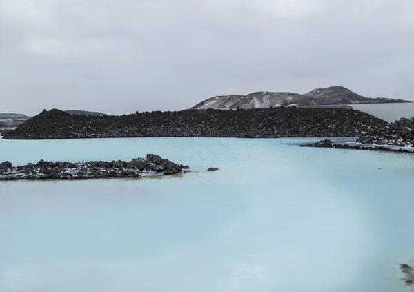 El balneario geotermal Blue Lagoon en wnter — Foto de Stock