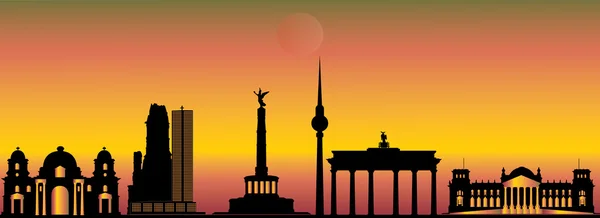 Berlin horizon de la ville allemande — Image vectorielle