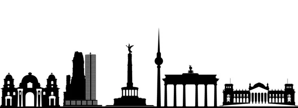 Berlino skyline città tedesca — Vettoriale Stock
