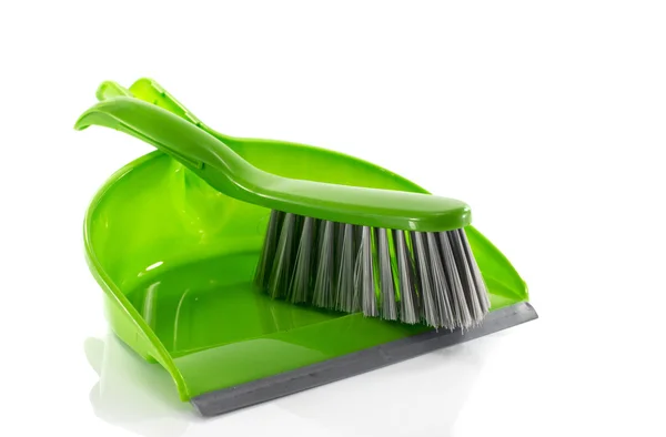 Green dustpan — Stock Photo, Image