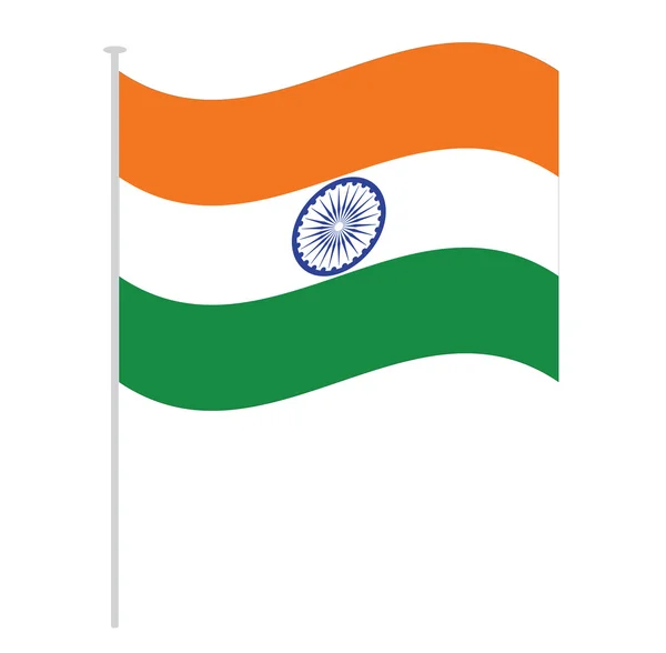 India vlag geïsoleerd op wit oranje groen — Stockfoto