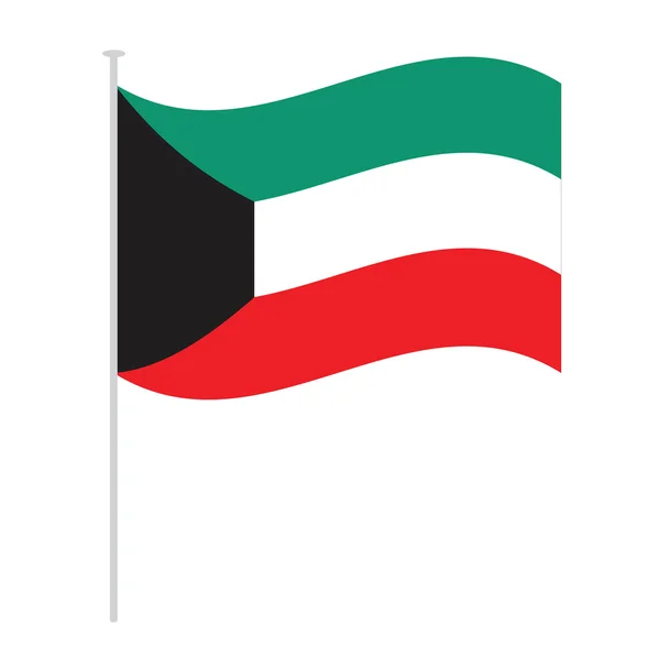 Kuwait Flagge in grün schwarz weiß rot — Stockvektor