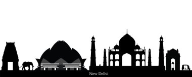 India city new delhi skyline clipart