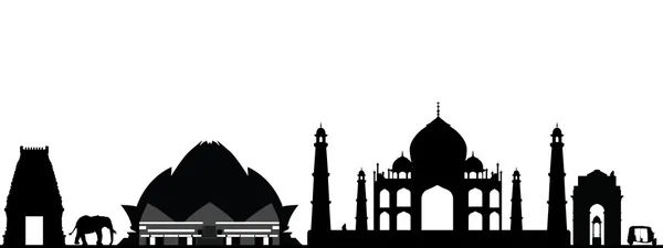 Panoramę miasta w new delhi Indie — Wektor stockowy