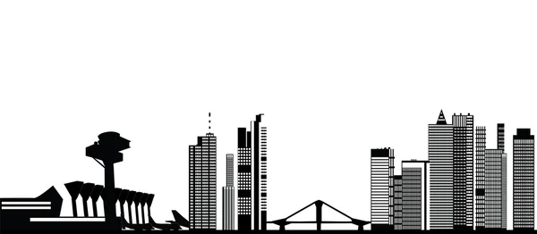 Skyline van de Duitse stad Frankfurt — Stockvector