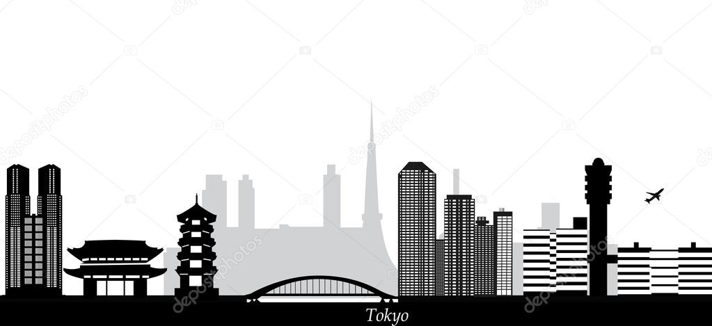 Japanese city skyline