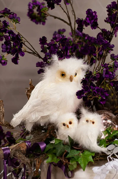Snow owl decoration for christmas — Stock Photo, Image