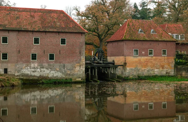 Working Cogwheel Driven Watermill Singraven Castle Dinkelland Netherlands — Stock Photo, Image