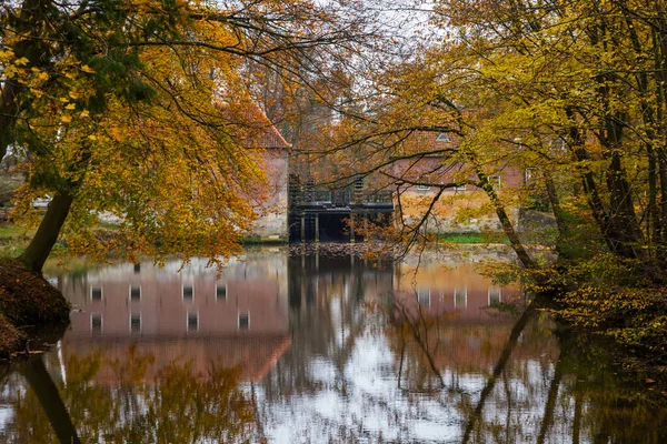 Çalışma Dişli Tahrik Watermill Singraven Kale Dinkelland Hollanda — Stok fotoğraf
