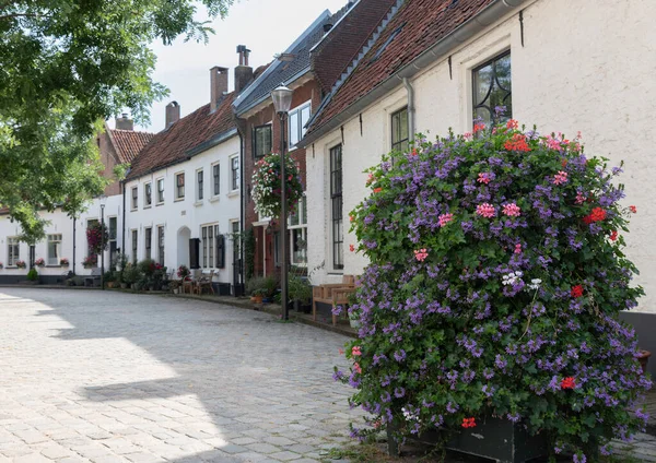 Bloemen in de straten van Hattem in Holland — Stockfoto