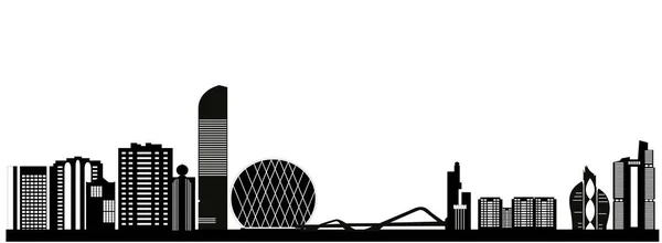 Drawing of abu dhabi city skyline — Stock Vector