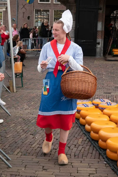 Alkmaar Holland 2022 Cheese Auction Market Alkmaar Netherlands Here Beautiful —  Fotos de Stock