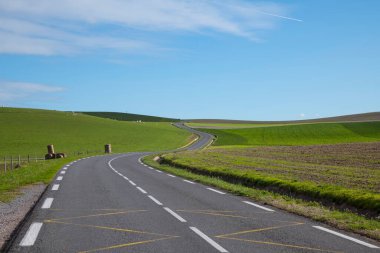 Cap Blanc Nez ile Wissant in France arasındaki tepe manzarası.