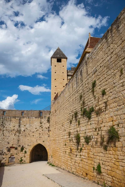 Parede Castelo Beynac Beyn Cazenac Dordogne Aquitaine França — Fotografia de Stock