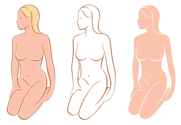 Mujeres desnudas — Vector de stock