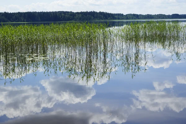 Reflejos de nubes en el lago . — Foto de Stock