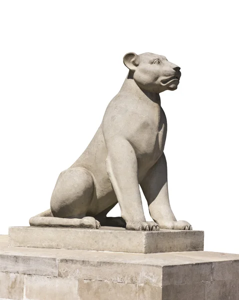 Culpture d'une lionne, elle est isolée . Image En Vente