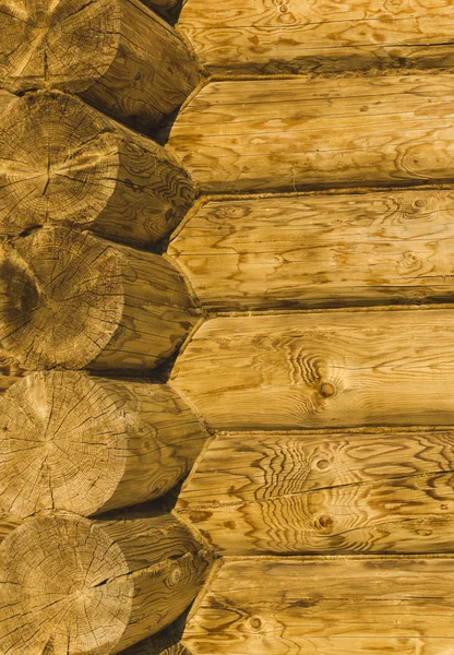 Zeď dřevěný dům. — Stock fotografie
