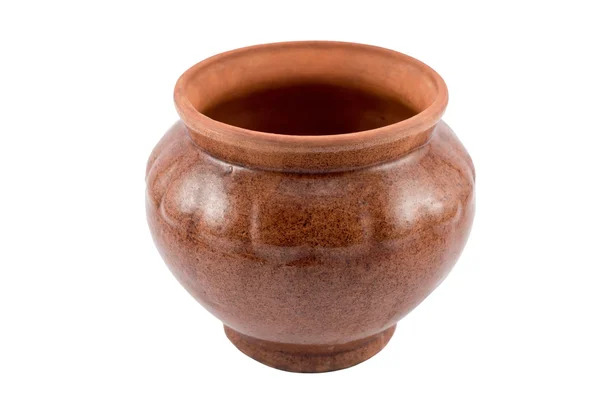 Empty brown clay pot — Stock Photo, Image
