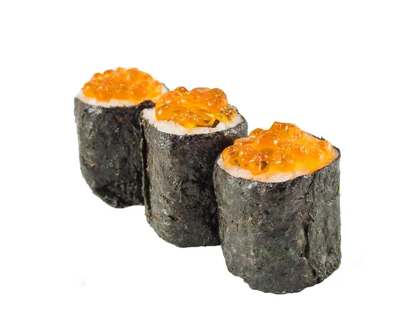 Three sushi with caviar — Stock Photo, Image