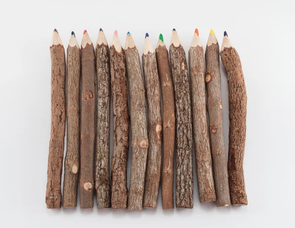 Ensemble de crayons de couleur en bois — Photo