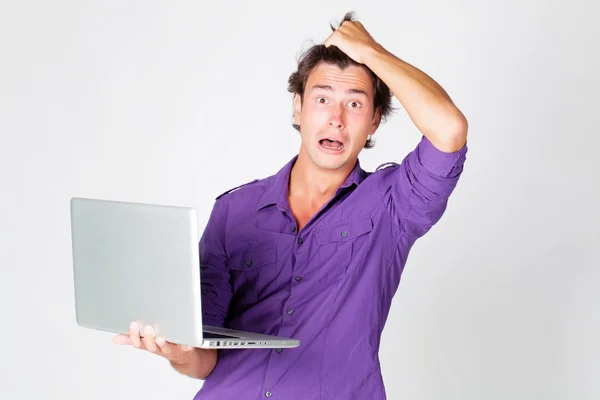 Man with laptop — Stock Photo, Image