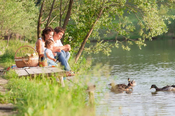 Familie op picknick — Stockfoto