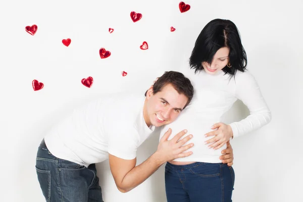 Madre incinta e padre felice — Foto Stock