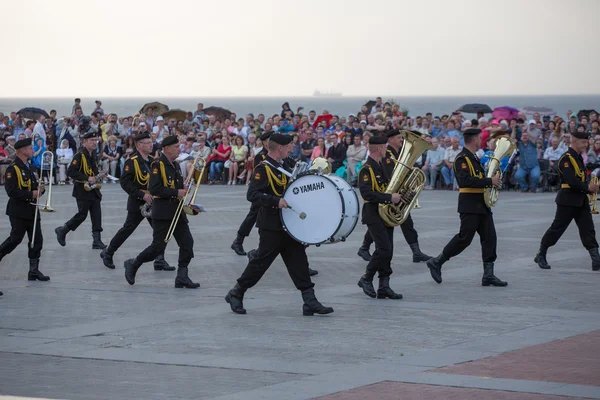 Sevastopol Ukraine Липня Російський Військовий Оркестр Севастопольському Військовому Татуювальному Фестивалі — стокове фото