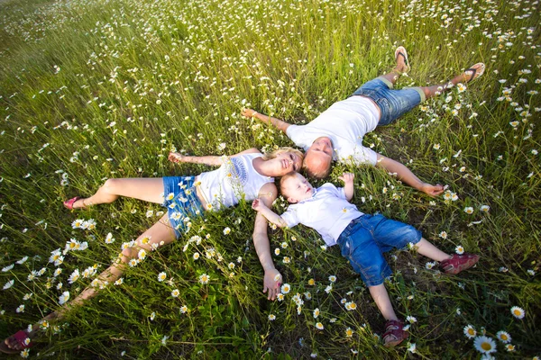 Famiglia sul prato — Foto Stock