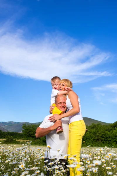 Famiglia sul prato — Foto Stock