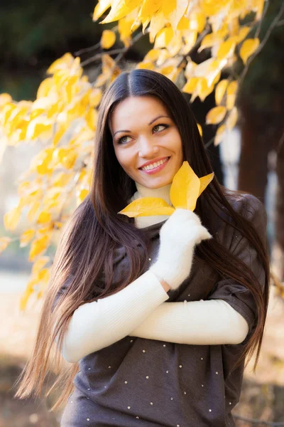 Chica en el jardín de otoño —  Fotos de Stock