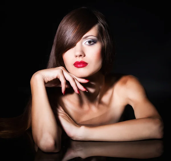 Menina com cabelo comprido — Fotografia de Stock