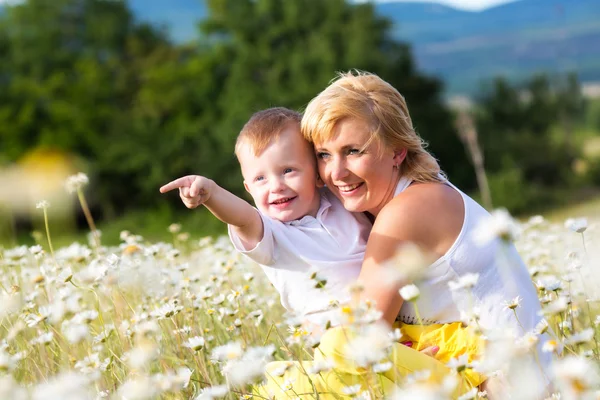 Family on the meadow — Stock Photo, Image
