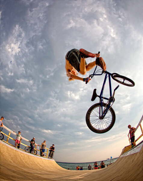 BMX Rider on ramp