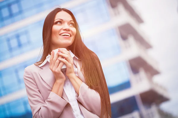 Businesswoman with coffee — Stock Photo, Image