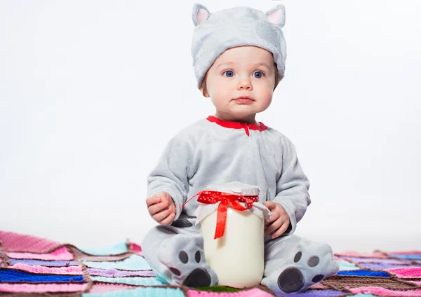 Little boy in cat costume — Stock Photo, Image