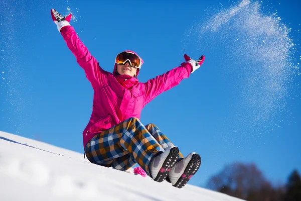 Young woman on winter resort — Stock Photo, Image