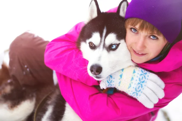 Girl with dog — Stock Photo, Image