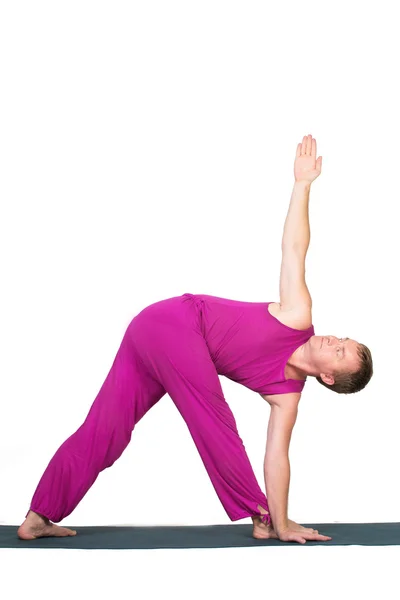 Man making yoga figure — Stock Photo, Image