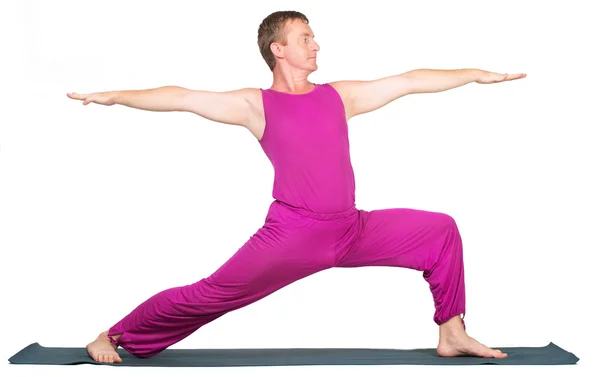 Mann macht Yoga-Figur — Stockfoto