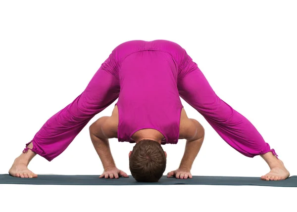 Man making yoga figure — Stock Photo, Image