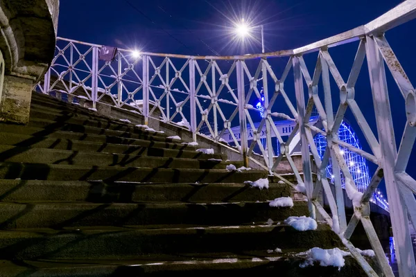 Escadas e corrimão na Ponte Velha em Szeged — Fotografia de Stock