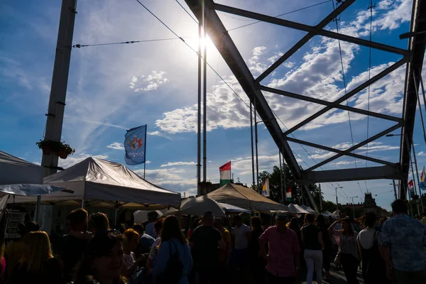 Szeged Hungria Maio 2022 Multidão Festival Bridge Fair — Fotografia de Stock