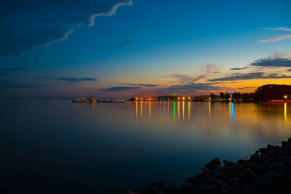 Night Scene Beach Balatonkenese — Stock Fotó