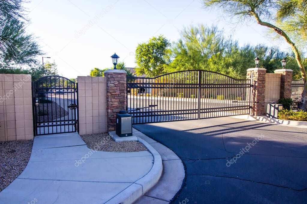 Metal Exit Gate At Secure Housing Subdivision